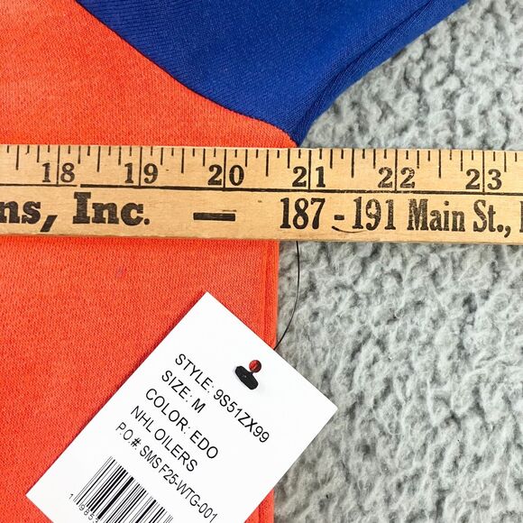 Starter Edmonton Oilers Sweatshirt Mens Medium Pullover 1/4 Zip Oversized New - Picture 7 of 10